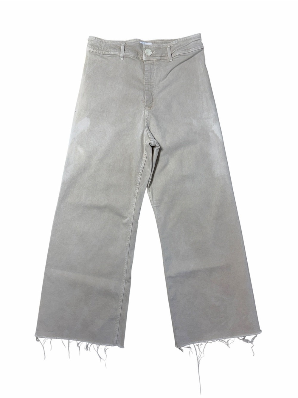 Zara Stone Washed The Marine High Rise Wide Leg Jeans Womans 10